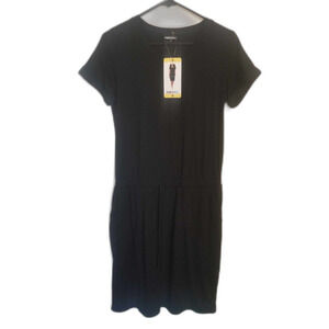 32 Degrees Cool Black T-Shirt Dress Sun Dress Knit Dress Womens SMALL NWT